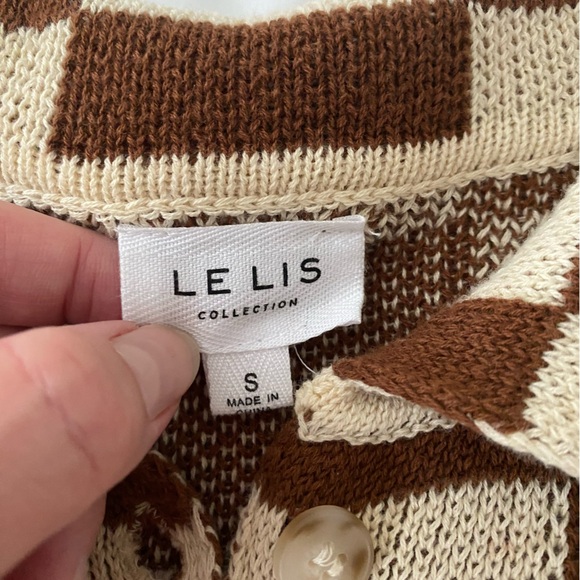 LE LIS CHECKER SWEATER BUTTON UP - Picture 4 of 7